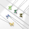 Green Butterfly Heart Necklace Women 925 Sterling Silver Animal Butterflies