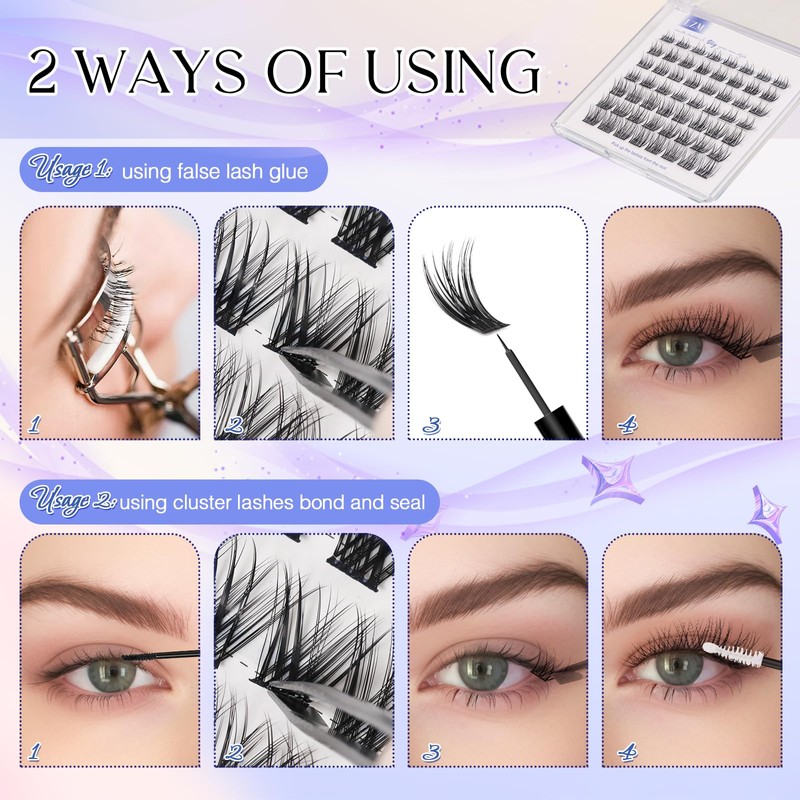 LZM Individual Eyelashes C Curl Fake Lashes 10-13 mm False