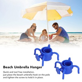 Umbrella Hooks, Pack of 2, Fden Grass Trimmer Accessory Plastic, 4 Prongs, Towel, Hat, Sunglasses Holder, Beach Umbrella, Hanging Hook, Umbrella Hanger (Blue)