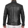 DECIMAL Men's Black Genuine Lambskin Leather Biker Jacket VINTAGE REAL