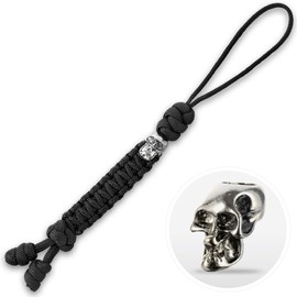 M-Tac Skull Knife Lanyards with Beads - Paracord Lanyard - Tactical Lanyard for Knife - Loopy Snake (Black)