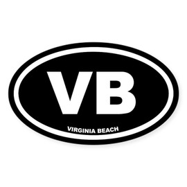 CafePress VB Virginia Beach, VA Black Euro Oval Sticker Oval Car Bumper Sticker