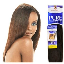 MilkyWay Human Hair Weave Pure Yaki [12"] #1b