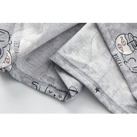 CHUNG Women Cotton Pajamas Set Short Sleeve Top Capri Pants Sleepwear Plus Size (Grey Kitty,S)