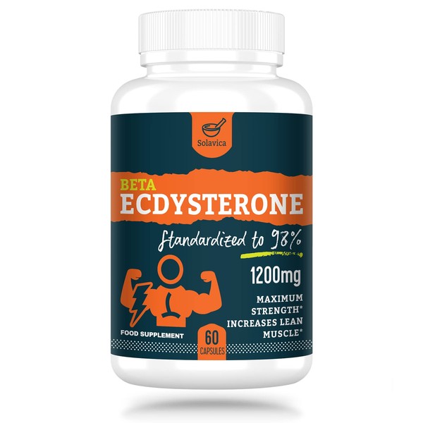 Solavica Beta Ecdysterone Supplement 1200mg -98% Maximum Purity Ecdysterone for
