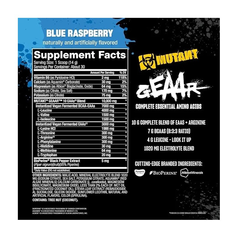 Mutant Geaar Aminoacidos Para Crecimiento Muscular 30 Serv