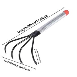 Hand Rake Garden Tool , Rake for Gardening,Soil , Garden for Horse Poo Picker, Leaves, Gardening, Cultivating, Loosening Soil & Spreading Mulch