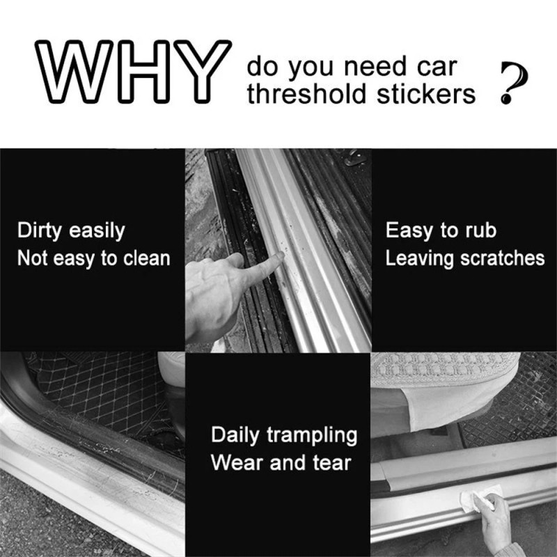 Unbranded 4pcs Cab Door Step Sill Plate Cover Protectors For