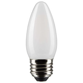 Satco S21833 3 Watt B11 LED Bulb, Frosted, Medium Base, 2700K, 250 Lumens, 120 Volt, 2-Pack