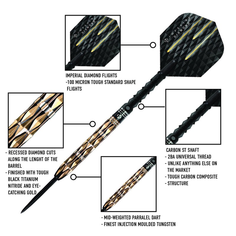 Harrows Imperial Diamond 90% Steel Darts 25 g
