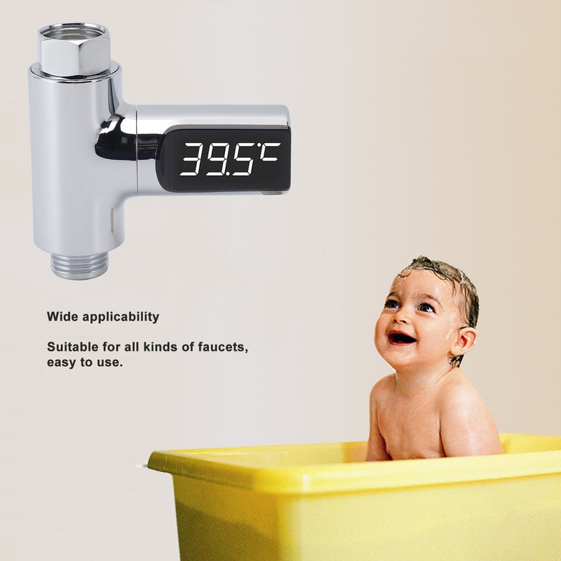 Shower Thermometer LED Display Water Temperature Meter Electroplate ABS Shower