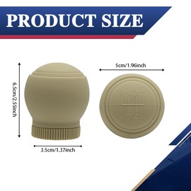PACLVIO 2PCS 5 Speed Car Gear Shift Cover, Anti Slip Silicone Shift Knob Cover, Comfortable Vehicle Decorative Manual Gear Shifter Protector Accessories Universal for RV, SUV, Truck (Beige)