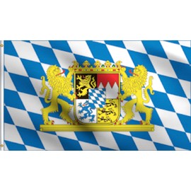 DMSE Coat of Arms of Bavaria Bavaria Golden Lion Flag 3X5 Ft Foot 100% Polyester 100D Flag UV Resistant (3'X5' Ft Foot)