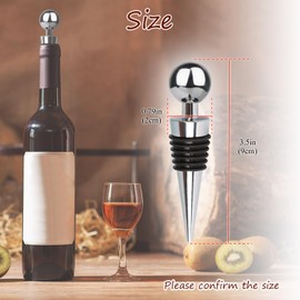 3 Pcs Wine Stoppers for Wine Bottles, Limso with Silicone Stopper Wine Saver, Reusable Vacuum Wine Stopper Bottle, Suitable for Standard Bottle Mouth (Silver)