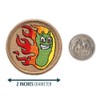 Flaming Pickle Patrol Patch - 2" Diameter Round Embroidered Patch