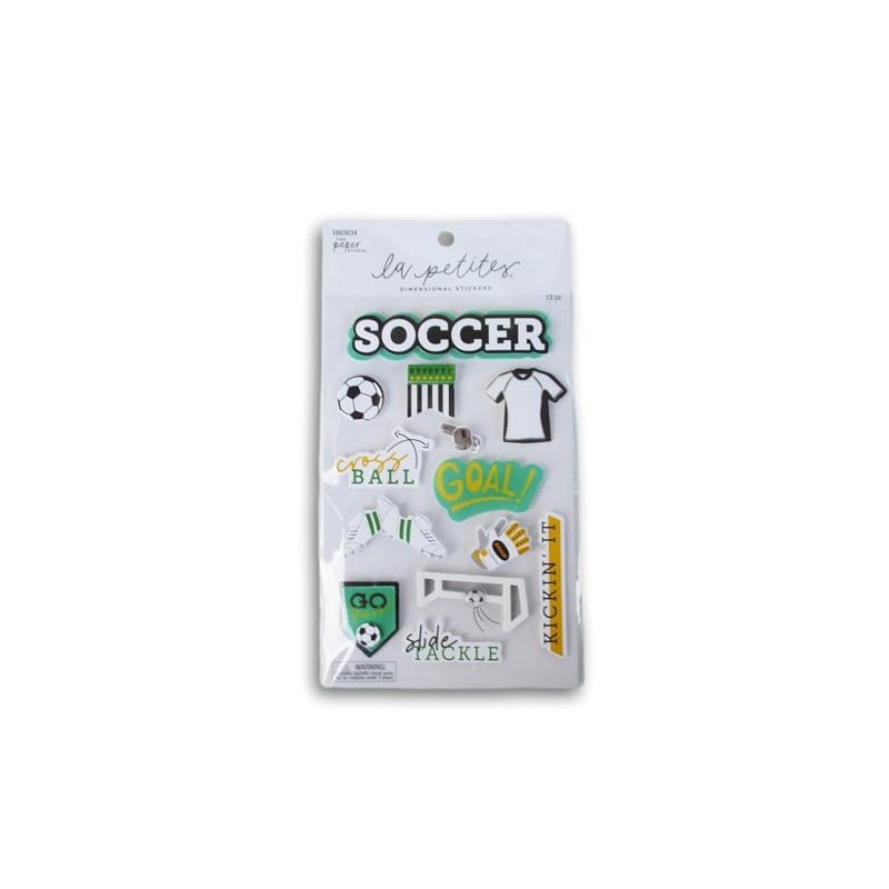 3D Soccer Stickers for Journaling, Scrapbooking, Cardmaking, Arts & Crafts