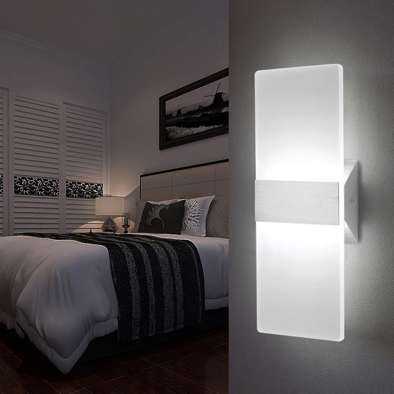 LED Wall Sconce Modern Wall Light Lamps 12W Cool White