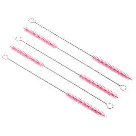 PATIKIL 10"x3/8" Long Straw Brush, 5 Pcs Drinking Straw Cleaning Brush Nylon Pipe Tube Cleaner Brush for Cleaning Straws Pot Spout, Pink