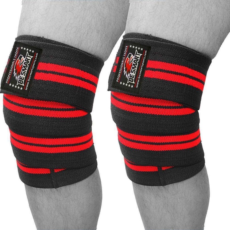 Be Smart Knee Wraps Weight Lifting Body Building Gym Training