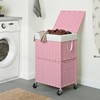 Chrislley 90L Slim Laundry Hamper with Wheels,Rolling Laundry Basket with