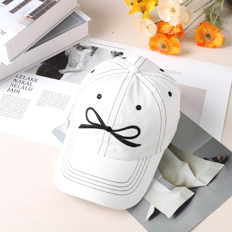 Coubeau Women's Baseball Cap with Bow Adjustable Sports Cap Casual