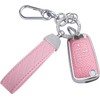 Seedwee for Chevy 5 Button Key Fob Cover, Soft TPU Keys Protector Bling Key Fob Keychain for Equinox Camaro Cruze Malibu Sonic Buick Terrain Smart Key, Silver Pink