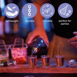 MATANA 300 Cyrstal Clear Hard Plastic Shot Glasses, 30ml - Sturdy & Reusable - Jello Shots, Sample Tasting Cups - Birthdays, Weddings, Bachelorette or Bachelor Parties, Christmas, BBQ