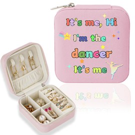 KULRAFEY Travel Jewelry Box, It's me hi I'm the Dancer, It's me, Small Jewelry Case, Music Lovers Merch Presents Portable Organizer Storage Holder Box for Ring, Necklace, Bracelet, Earring (Dancer)