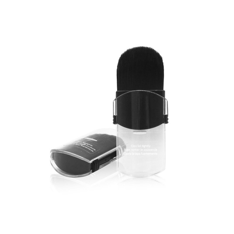 Retractable Makeup Brush 2 Pack with Cover, Ultra-Soft Synthetic Bristles