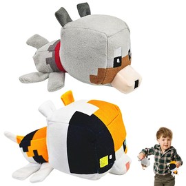 YCVBCY Miner Plush Toys Pack of 2 Gamer Characters Plush Figure, Kawaii Cuddly Toy 13 cm, Home Decor Cartoon Plush Toy Stuffed for Fans Children and Game Enthusiasts-B