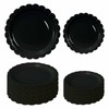 FALIZIFU 50 Pcs Black Scalloped Paper Plates 25 × 7''