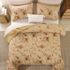 Dobuyly Fall Quilt Set Queen Size, Khaki Floral Bedspreads Coverlet