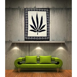 ICC Tapestry leaf Poster Tapestry Aesthetic Tapestries Wall Hanging for Bedroom Living Room Poster Dorm Colorful Hippie Psychedelic Party Backdrop Decor 30 x 40 Inches Black & white