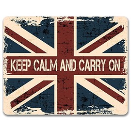 Print Crafted - Keep Calm And Carry On Vintage Metal Sign | Union Jack UK Flag