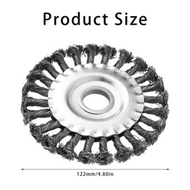 Set of 2 Round Brush Set, Wire Brush Angle Grinder 125 mm x 22 mm, Disc Brush, Braid Round Brush, Steel Wire for Drill, Steel Brush with Braided Wire Bristles, Wire Brush for Angle Grinder