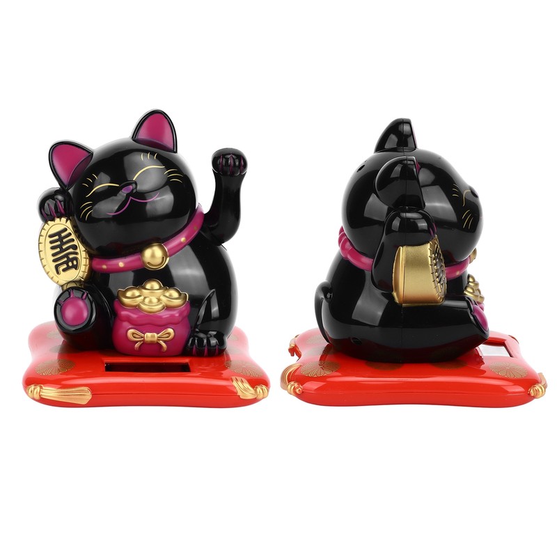 Lucky Cat Solar Powered Cute Decorative Wealth Welcoming Waving Fortune
