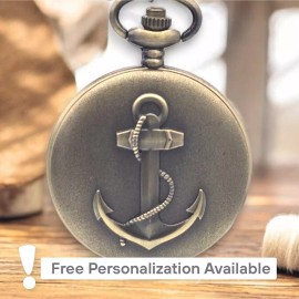 Pocket Watch Anchor Pocket Watch – Vintage Look Nautical US Navy Sailor Marine Ocean Keepsake
