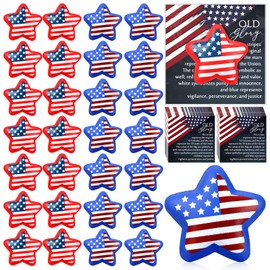 Meooeck 30 Sets Veterans Day Souvenirs Gifts 30 American Flag Stress Ball 30 Patriotic Themed Cards and Bags Veterans Day Patriot Day Gift Bulk for Veterans Party Favors Church Office