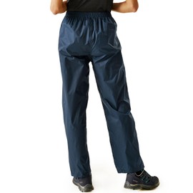 Regatta Pack It' Pantaloni per Camminate Impermeabili Traspiranti Ripiegabili Cuciture Nastrate Overtrousers, Donna, Midnight, S