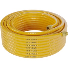 70FT CSST Gas Line 3/4'' Flexible Gas Line, CSST Corrugated Stainless Steel Tubing Pipe, Natural Gas Line Propane Pipe Conversion Kit Grill Hose with 2 Male Adapter Fittings for Stove Dryer (70ft-3/4)