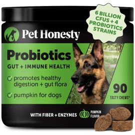 Probiotics for Dogs for Occasional Diarrhea & Bowel Support, Digestive Enzymes with Prebiotics for Gut Health for Dogs, Immunity Health & Itch Relief (Pumpkin 90 ct)