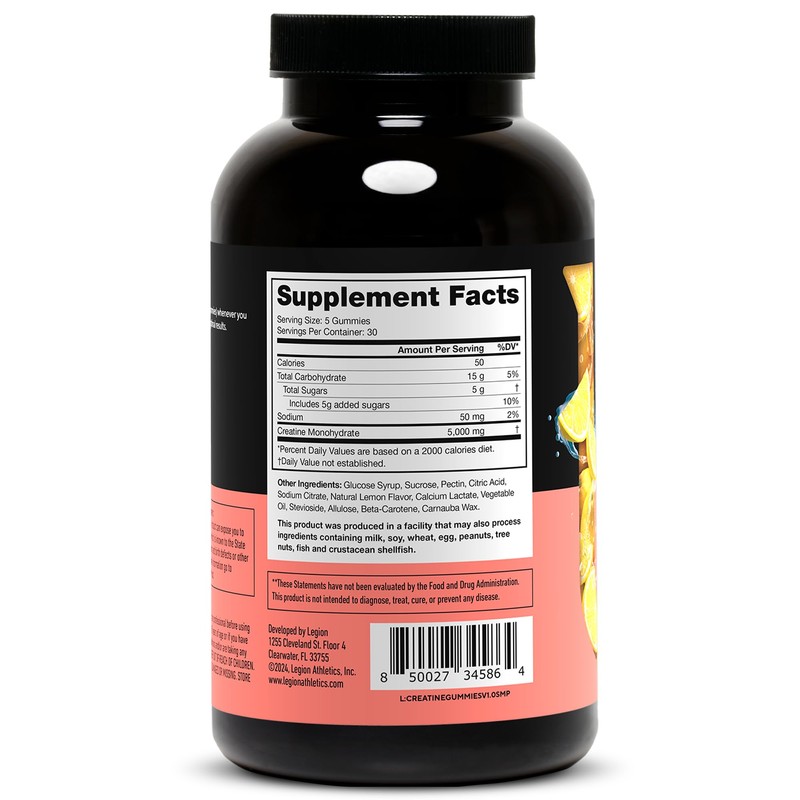 LEGION Creatine Monohydrate Gummies – Clean Chewable Creatine Supplement for