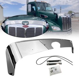 iiLentes 430 Stainless Steel Hood Shield Bug Deflector for 2013+ Peterbilt 579