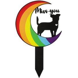 BUoonyer Dog Memorial Grave Markers, Pet Metal Sympathy Grave Plaque Stake, Dogs Cemetery Headstones Decorations, Graveyard Remembrance Graveside Burial Stake Sign for Garden Outdoor Outside Yard