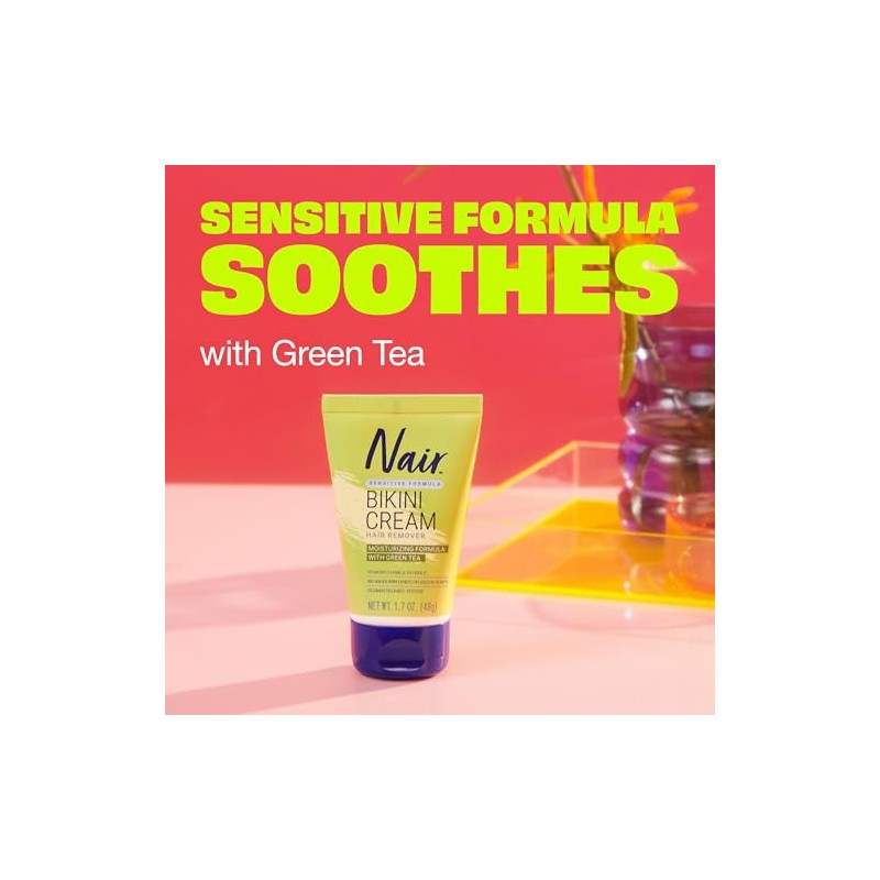 Sensitive Formula Bikini Cream with Green Tea Hair Remover by