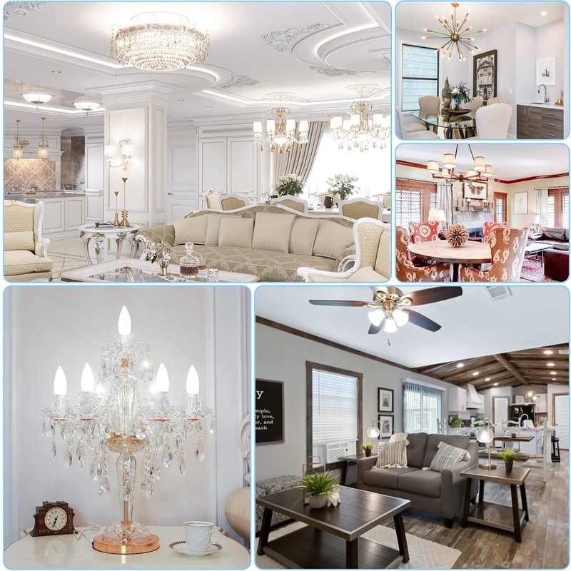 comzler 6W Candelabra LED Bulb, Small Base E12 LED Bulb