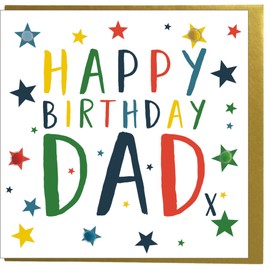 Pom Pom POM016 "Happy Birthday, Dad" Greeting Card,orange|beige|green|red