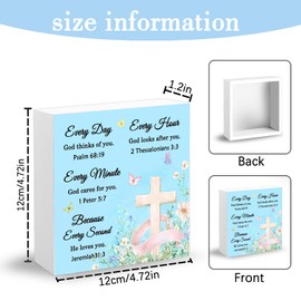 Christian Gifts For Women Faith Wood Signs With Bible Verse Best Christian Religious Graduation Gifts Spiritual Gift For Women Men Faith Based Gift Every Second God He Loves You