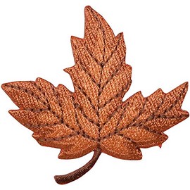 Fall Leaf - Burnt Orange - Embroidered Iron on Patch