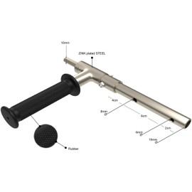 Ice Auger Drill Adapter with Handle - 18mm/0.720" Output Shaft Diameter - Steel Cordless Drill Attachment for Ice Auger Drill Conversion